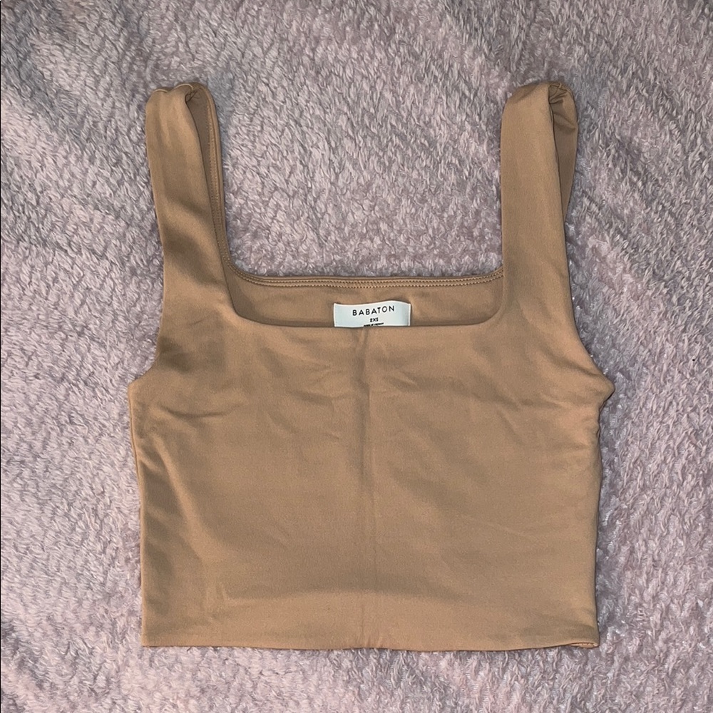 Babaton Tan Contour Squareneck Tank